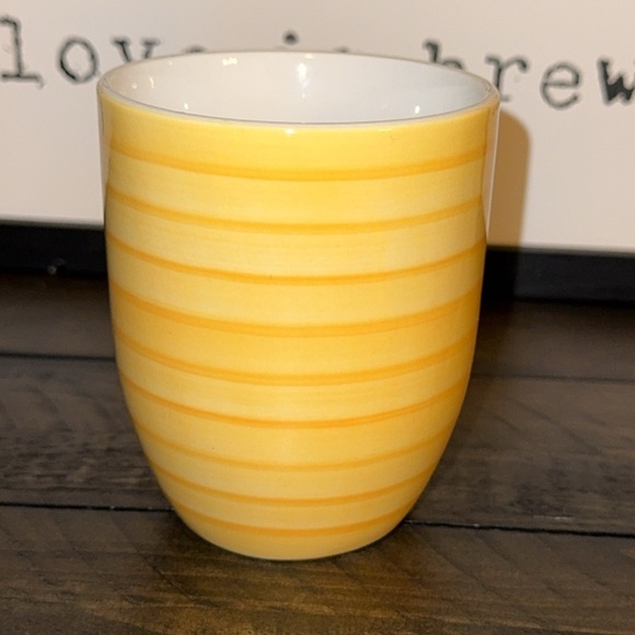 SWIRL Brand Yellow Striped Coffee/Tea Cup/Mug Hand Painted Collection by Swirl - Picture 3 of 6